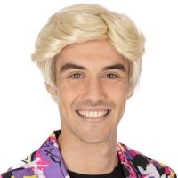 Carnaval verkleed ouderwetse herenpruik - blond - van vroeger en boyband stijl Carnaval verkleed ouderwetse herenpruik - blond - van vroeger en boyband stijl