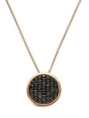 LEO PIZZO collier à pendentif Coin en or rose 18ct serti de diamants