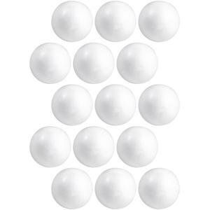 Piepschuim bollen/ballen - 15x - D8 cm - wit - styropor - hobby figuren