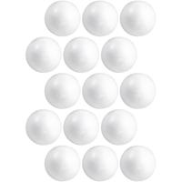 Piepschuim bollen/ballen - 15x - D8 cm - wit - styropor - hobby figuren