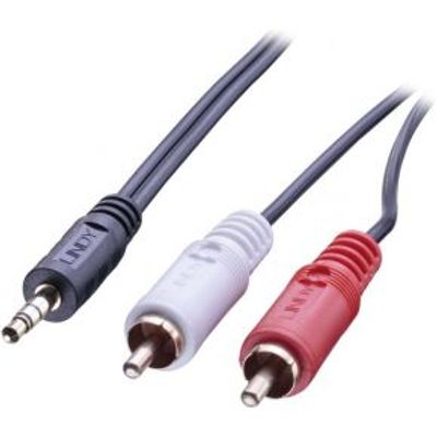 Lindy 35683 5m 2 x RCA 3.5mm Zwart audio kabel