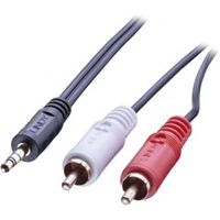 Lindy 35683 5m 2 x RCA 3.5mm Zwart audio kabel