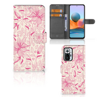 Xiaomi Redmi Note 10 Pro Hoesje Pink Flowers - thumbnail