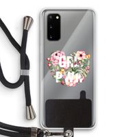GRL PWR Flower: Samsung Galaxy S20 Transparant Hoesje met koord