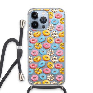 Pink donuts: iPhone 13 Pro Transparant Hoesje met koord