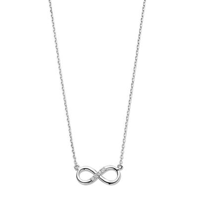 Ketting Infinity witgoud-diamant 0,03 ct Hsi 7 x 15 mm 42-45 cm