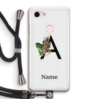 Charcoal Flora: Pixel 3 Transparant Hoesje met koord