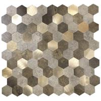 Zelfklevende Mozaïek Tegel Hexagon Bruin/Koper 288x280x4mm