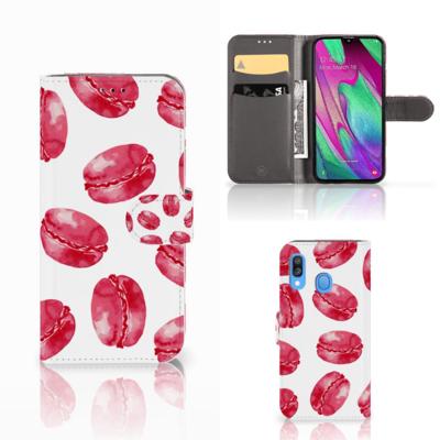 Samsung Galaxy A40 | Book Cover | Pink Macarons