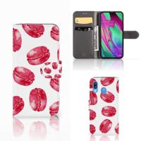 Samsung Galaxy A40 | Book Cover | Pink Macarons