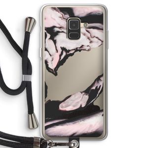Roze stroom: Samsung Galaxy A8 (2018) Transparant Hoesje met koord
