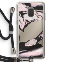 Roze stroom: Samsung Galaxy A8 (2018) Transparant Hoesje met koord