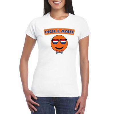 Holland coole Smile Emoticon t-shirt wit dames