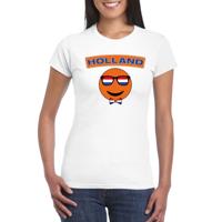 Holland coole Smile Emoticon t-shirt wit dames
