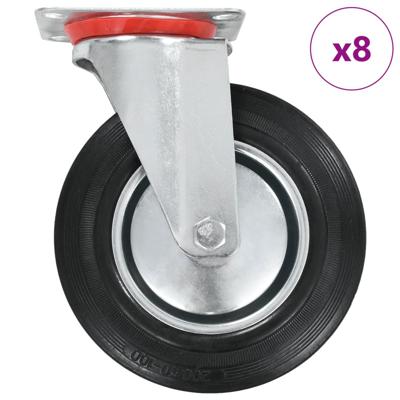 8 st Zwenkwielen 200 mm