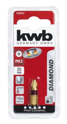 Bit Diamond 25 mm phillips Nr. 2 kaart - Kwb
