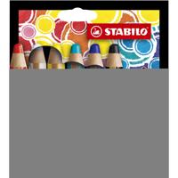 STABILO woody 3 in 1, multitalent kleurpotlood, ARTY etui 6 kleuren + puntenslijper