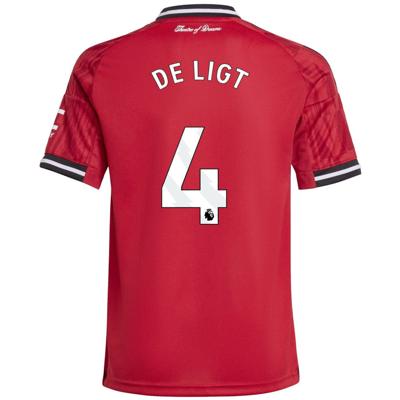 adidas Manchester United De Ligt 4 Thuisshirt 2025-2026 Kids