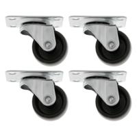 AMIG zwenkwiel - 10x - D30mm - nylon - 45kg draagvermogen - zwart - transportwiel