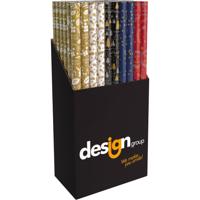 Inpakpapier kerst metallic 150x70cm assorti