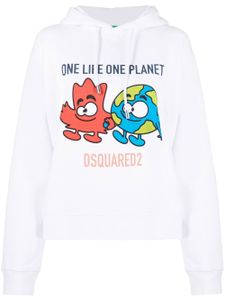 DSQUARED2 hoodie en coton à imprimé graphique - Blanc