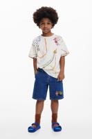 Geborduurde jeansbermuda - BLUE - 13/14