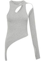 Dion Lee haut asymétrique en maille à découpes - Gris