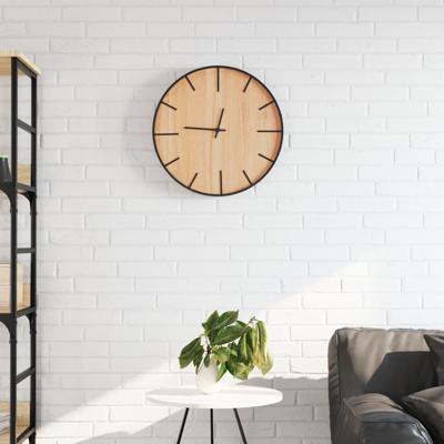 VidaXL Wandklok ø39 cm ijzer en bewerkt hout bruin