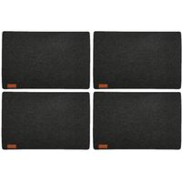 12x stuks rechthoekige placemats met ronde hoeken polyester antraciet 30 x 45 cm - thumbnail