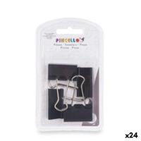 Klemmen Pincello Zwart Metaal Clip Groot (24 Stuks)
