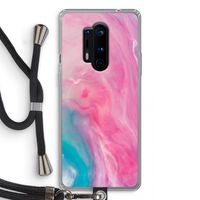 Roze explosie: OnePlus 8 Pro Transparant Hoesje met koord