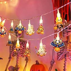 halloween pompoen spook led lichtslingers spook festival batterij aangedreven gekleurde lichten 3m 20leds halloween feestsfeer woondecoratie Lightinthebox