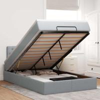 Bed met matras 120x200 cm stof lichtgrijs