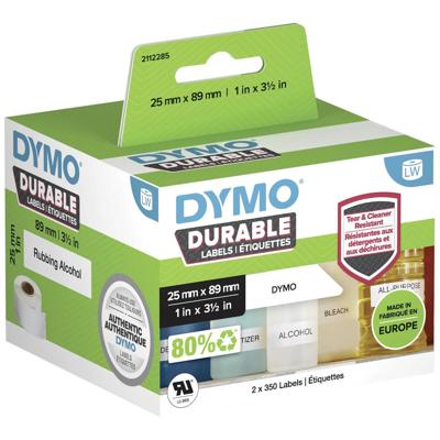 DYMO 2112285 Rol met etiketten 89 x 25 mm Polypropyleen folie Wit 700 stuk(s) Permanent hechtend Universele etiketten, Adresetiketten