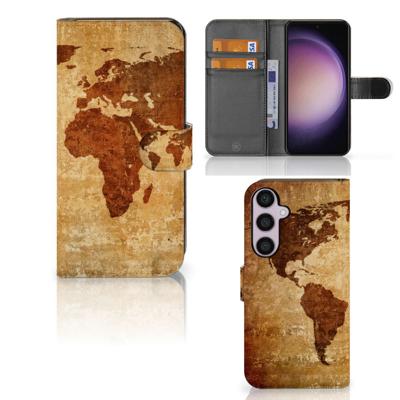 Samsung Galaxy S24 Plus | Flip Cover | Wereldkaart