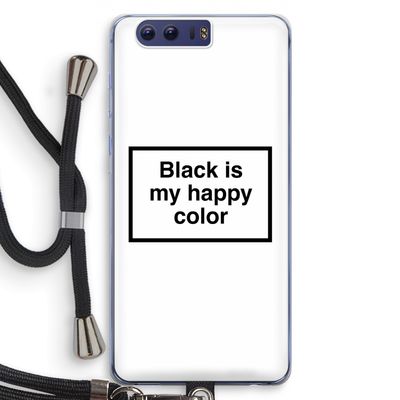 Black is my happy color: Honor 9 Transparant Hoesje met koord