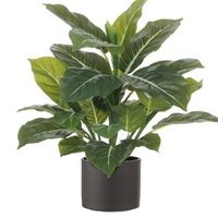 Groene Philodendron kunstplant 49 cm in bloempot antraciet Dia 15 cm