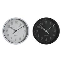 Muurklok DKD Home Decor Wit Zwart PVC 25,4 x 4 x 25,4 cm (2 Stuks)