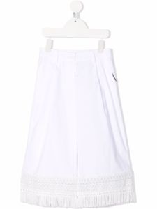 TWINSET Kids pantalon ample à bords effilochés - Blanc