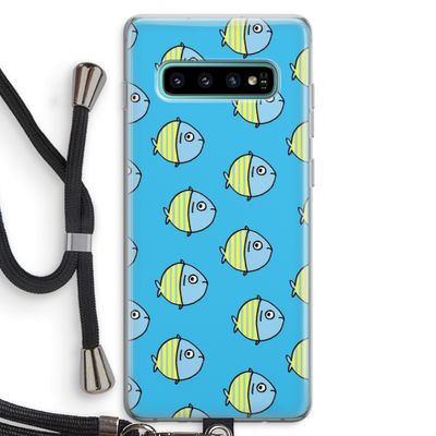 Visjes: Samsung Galaxy S10 Plus Transparant Hoesje met koord