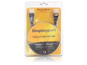 Delock 82773 DisplayPort-kabel DisplayPort Aansluitkabel DisplayPort-stekker, DisplayPort-stekker 5.00 m Antraciet