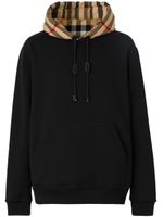 Burberry hoodie en coton à carreaux - Noir