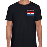 Holland t-shirt met vlag zwart op borst voor heren - thumbnail