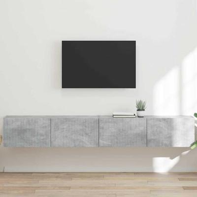 TV Wandkast 2 pcs Beton 60 x 31 x 29.5 cm Bewerkt hout
