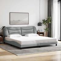 Bedframe zonder matras "Hvar" stof lichtgrijs 200x200 cm