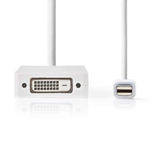 Nedis Mini DisplayPort-Kabel | Mini-DisplayPort Male naar DVI-D 24+1-Pins Female / HDMI Input / VGA Female 15p | 21.6 Gbps | 0.2 m | 1 stuks -