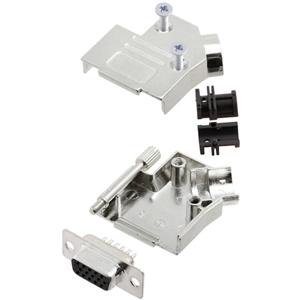 TRU COMPONENTS TCD45ZK09HDS15K 7708956 D-sub female connectorset 45 ° Aantal polen: 15 Soldeerkelk 1 stuk(s)