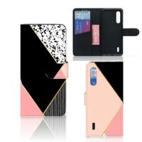 Xiaomi Mi 9 Lite | Book Case | Zwart Roze Vormen