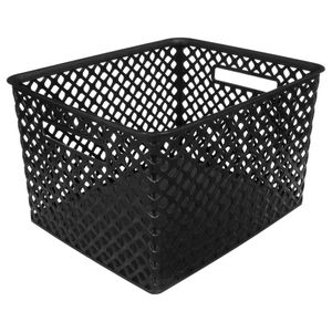 5Five Opbergmand/box van kunststof - zwart - 30 x 37 x 21 cm - 19 liter   -