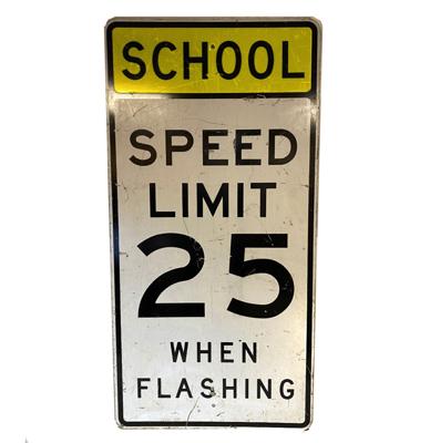 School Speed Limit 25 Bord - 61 x 122 - Original
